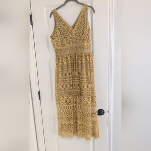 Altar'd state gold lace crochet dress